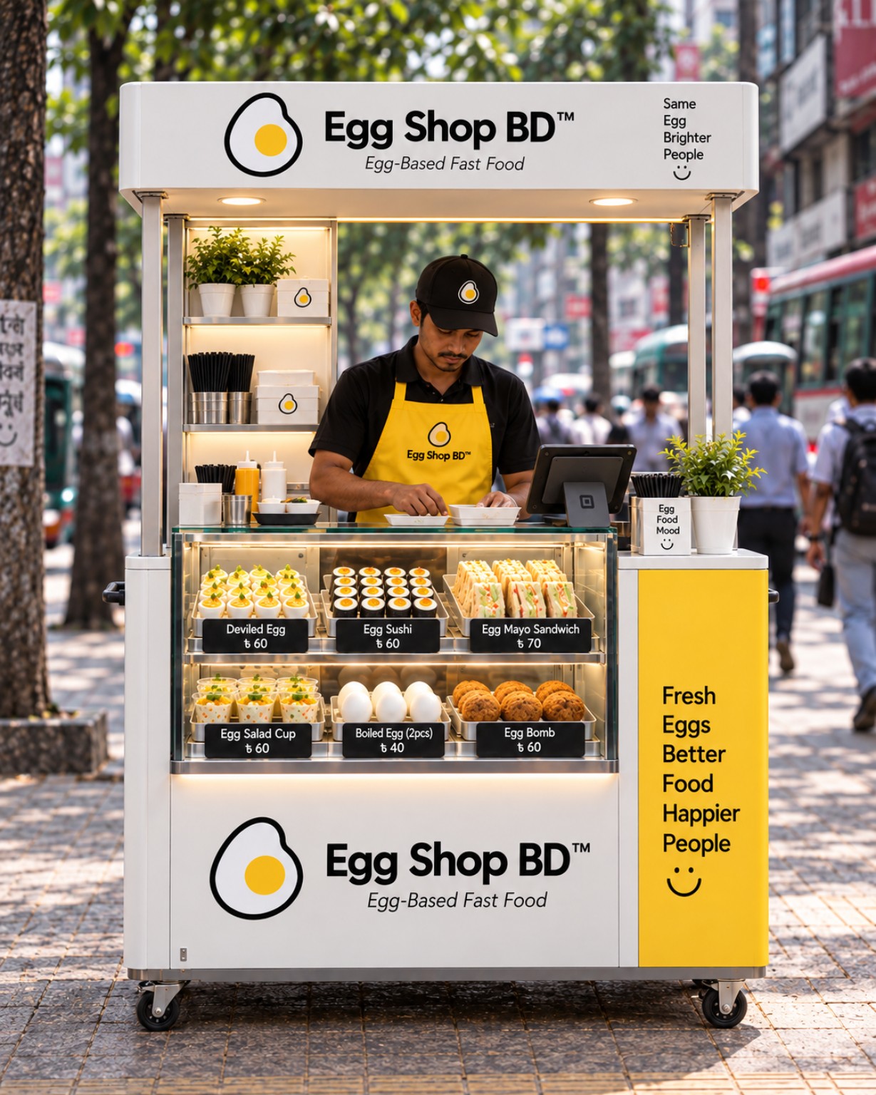 Egg Shop BD food cart display
